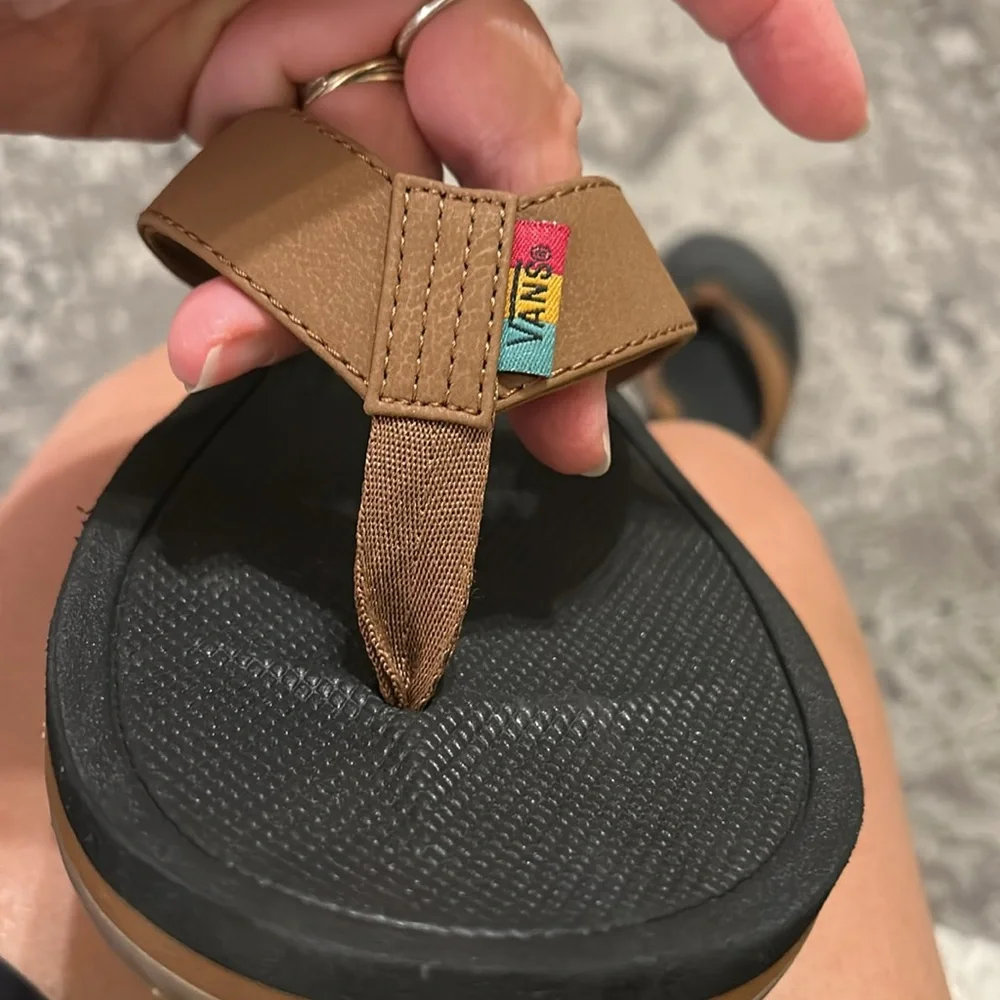 VANS MENS 10 NEXPA SYNTHETIC BROWN OFF THE WALL SUMMER FLIP FLOPS - Picture 4 of 9